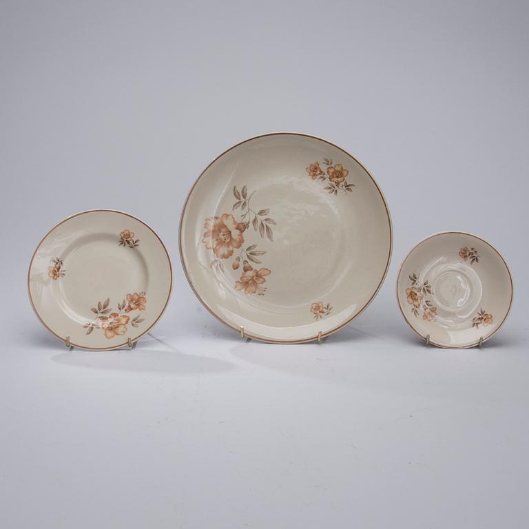 KAHVIASTIASTO, 22 osaa, posliinia, "Myrna", Arabia 1937-49.