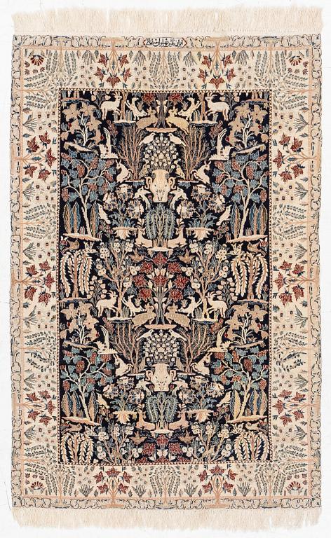 Rug, Nain, part silk, approx. 161 x 107 cm.