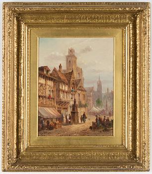 Unknown master, oil on panel, signed F.L. Rezin.