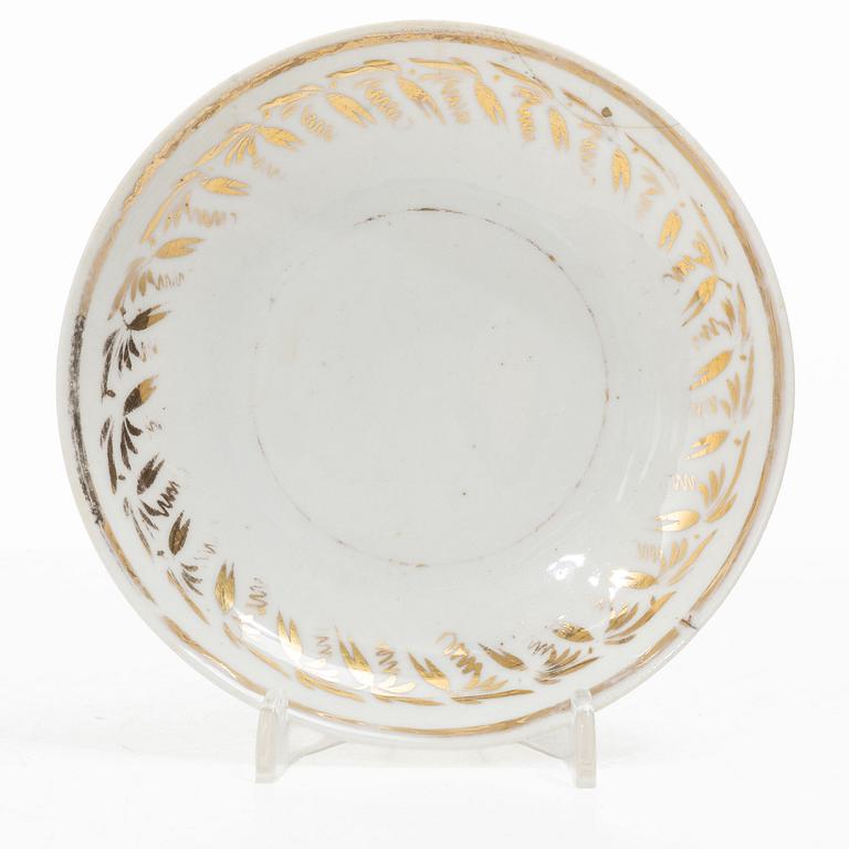 Eight cups with saucers, Late Empire, mid-19th century.