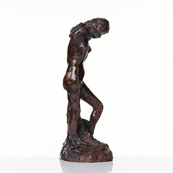 Pierre Bonnard, "Femme nue debout, bras levés derrière la tête, s'épongeant la nuque".