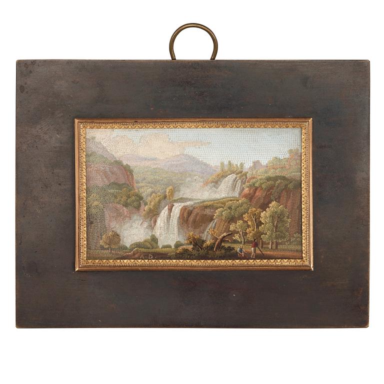 An Italian micromosaic plaque by  Antonio de Angelis, Rome 1809.