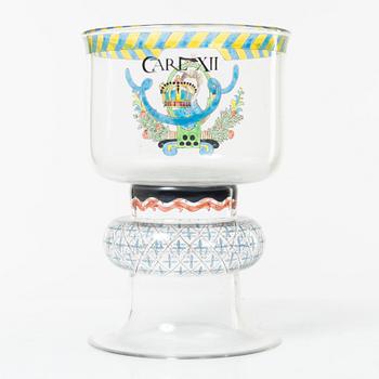 Gunnar Cyrén, a glass cup, "Carl XII", Orrefors, Sweden.