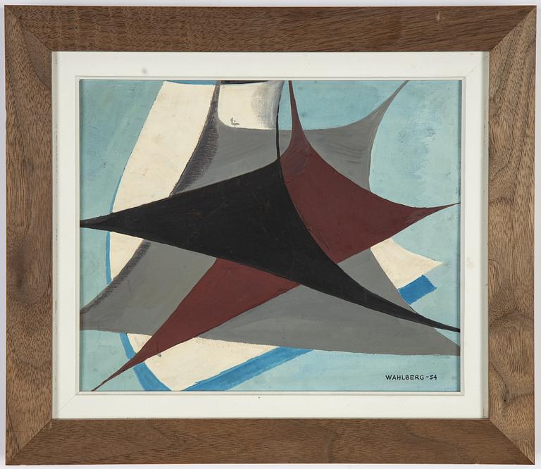 Ulf Wahlberg, olja på pannå, signerad Wahlberg och daterad -54.