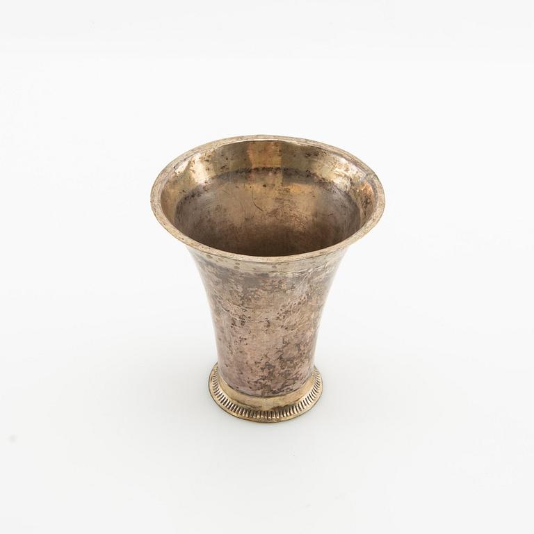 Conrad Gadd pokal/bägare silver delvis förgylld Kristianstad 1749.