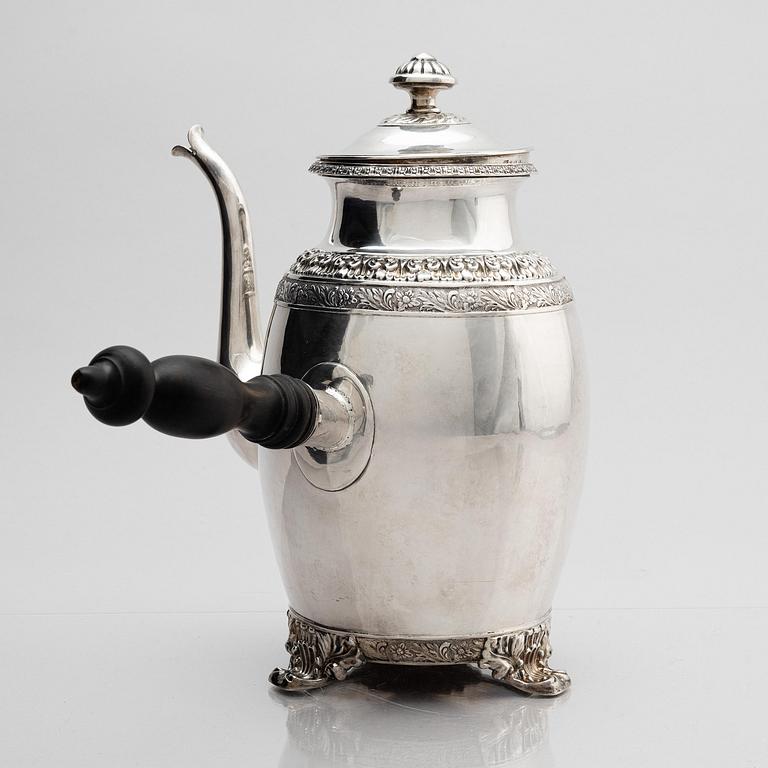 Arvid Öhrn, kaffekanna, silver, Gävle 1844.