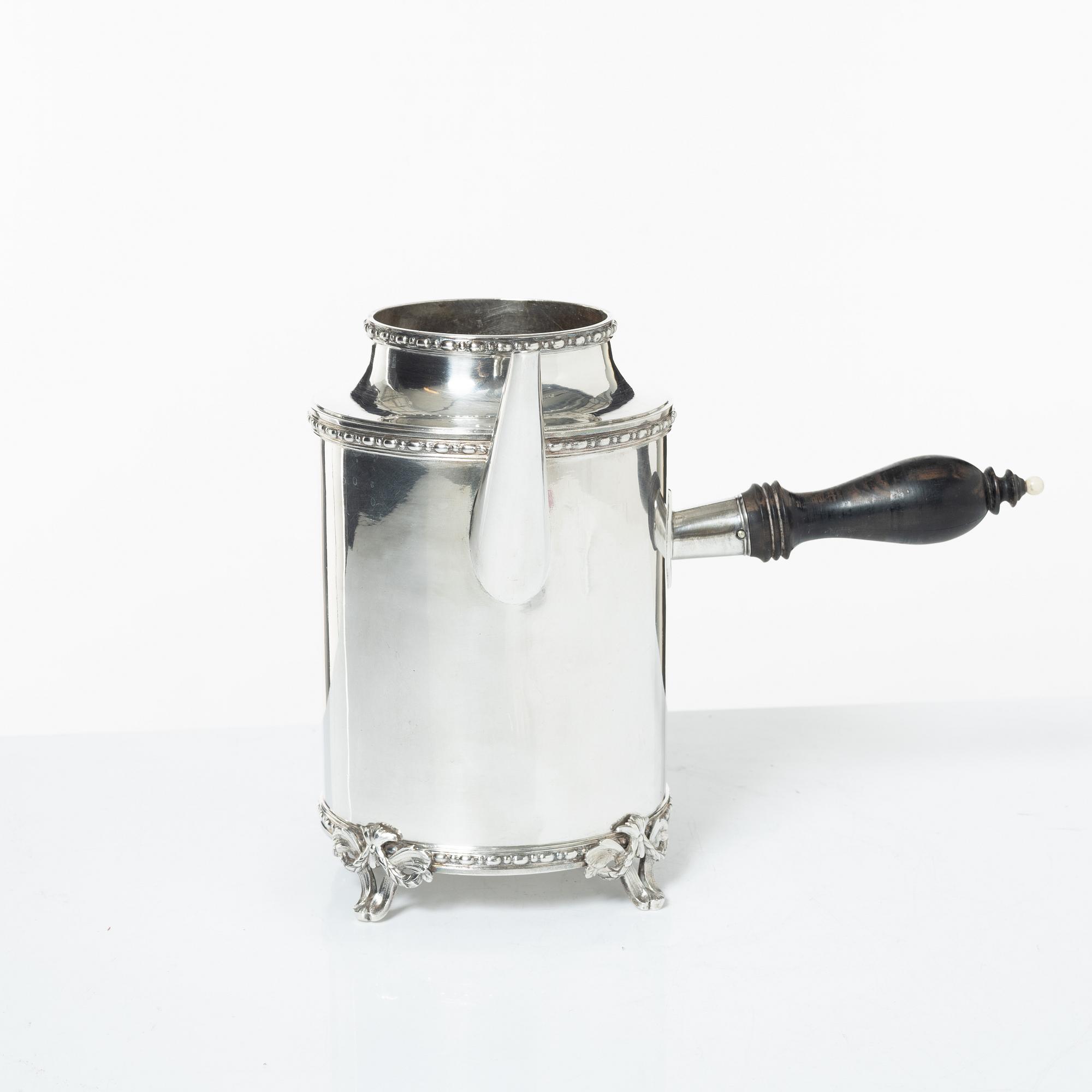 Petter Åkerman, kaffekanna, silver, Stockholm 1780. Gustaviansk.