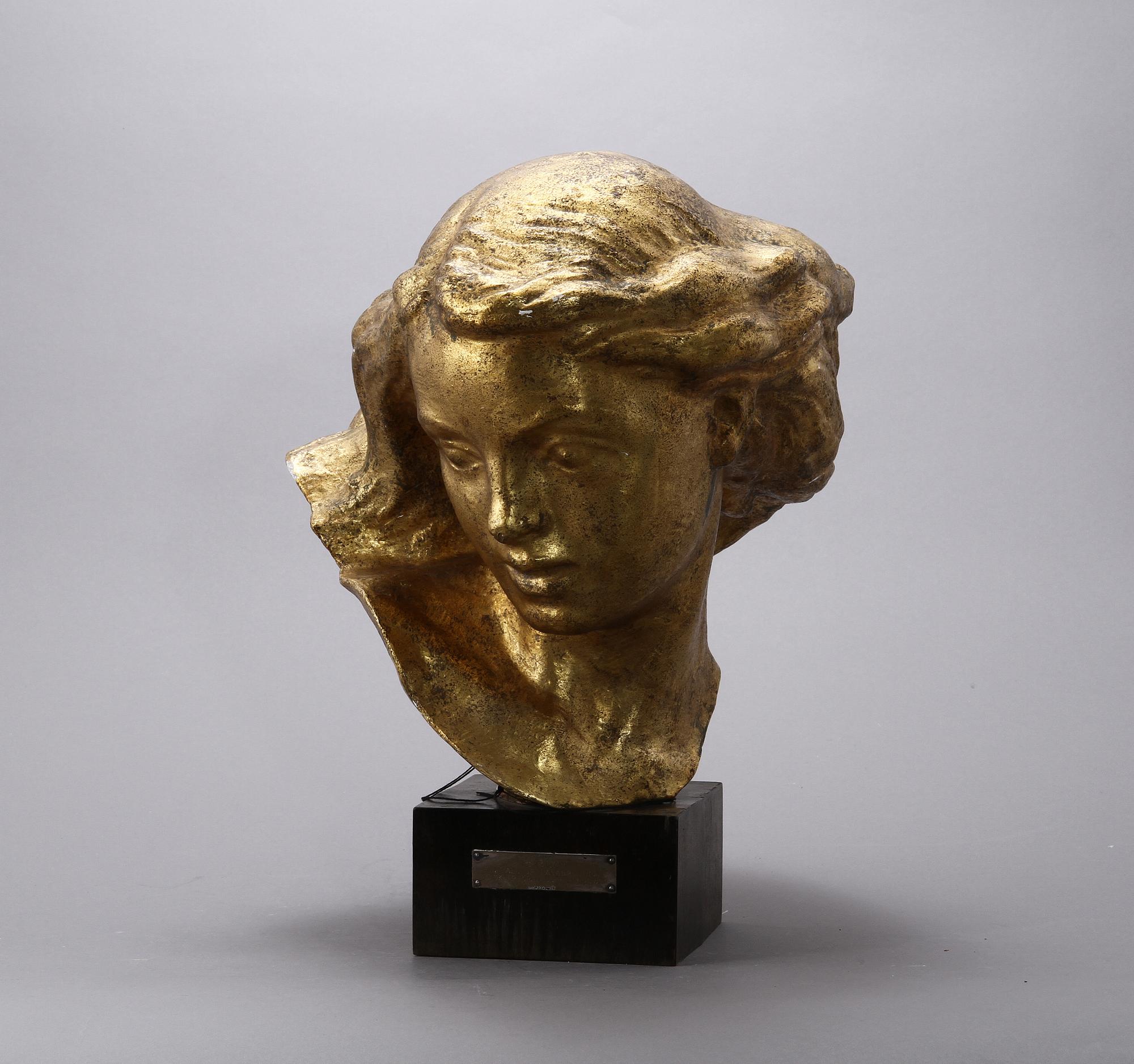 JOHN LUNDQVIST, skulptur, patinerat gips.