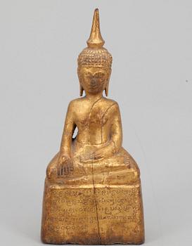 BUDDHA, Burma, förgyllt trä, 1900-talets andra hälft.