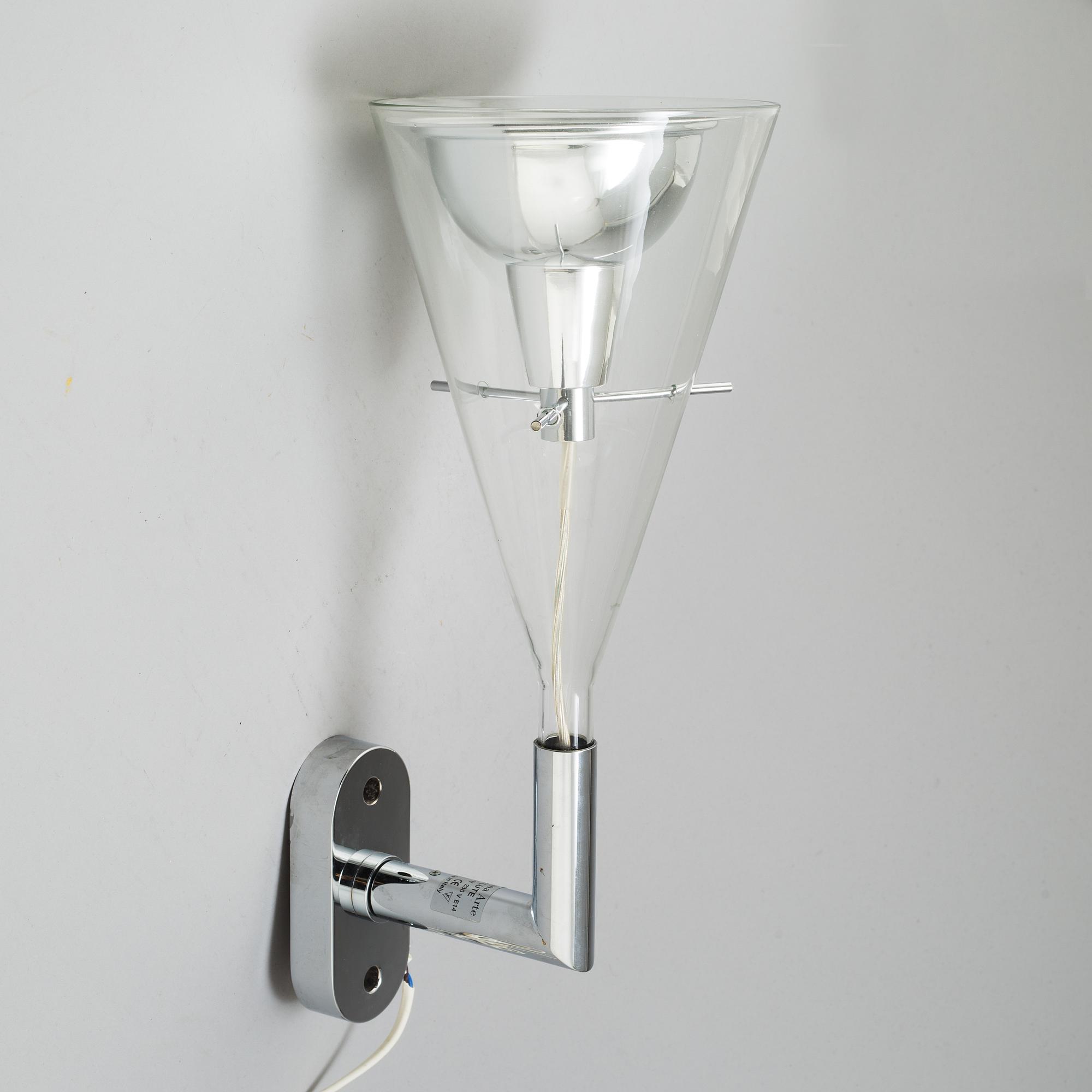 FRANCO RAGGI, vägglampa, "Flute", Fontana Arte, Italien.