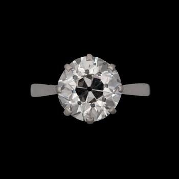 1194. An old cut diamond ring, 3.57 cts.