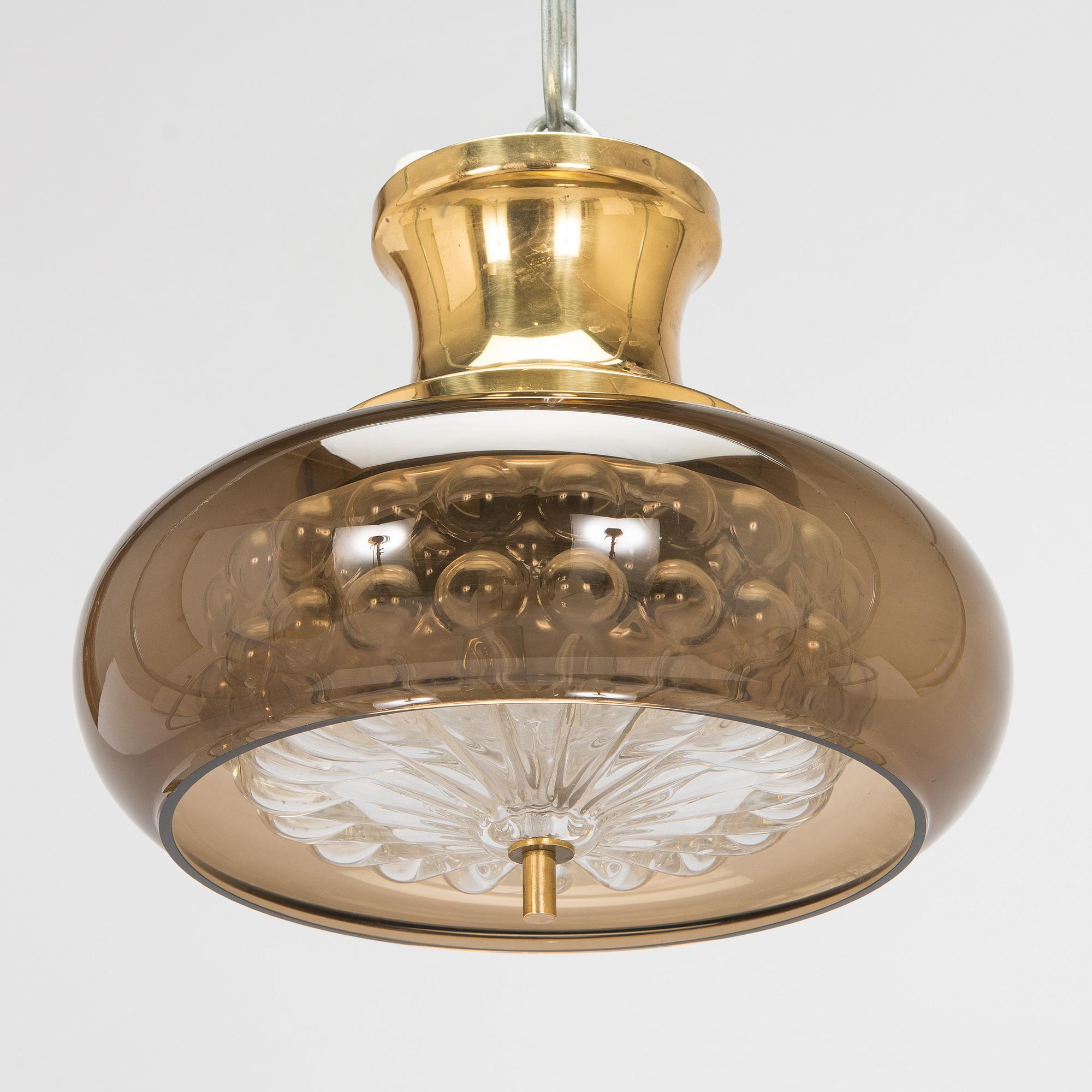Carl Fagerlund, taklampa, "Bubblan", Orrefors sent 1900-tal.