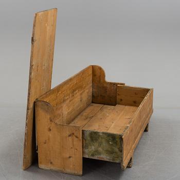 A pine sofa, 19th Century.