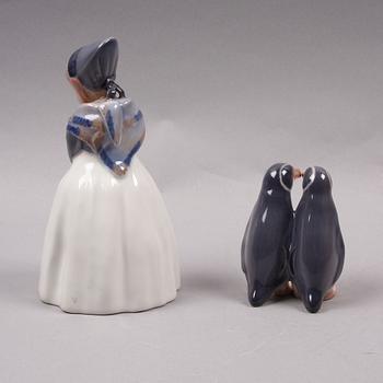 FIGURINER, 2 st, porslin, Royal Copenhagen.