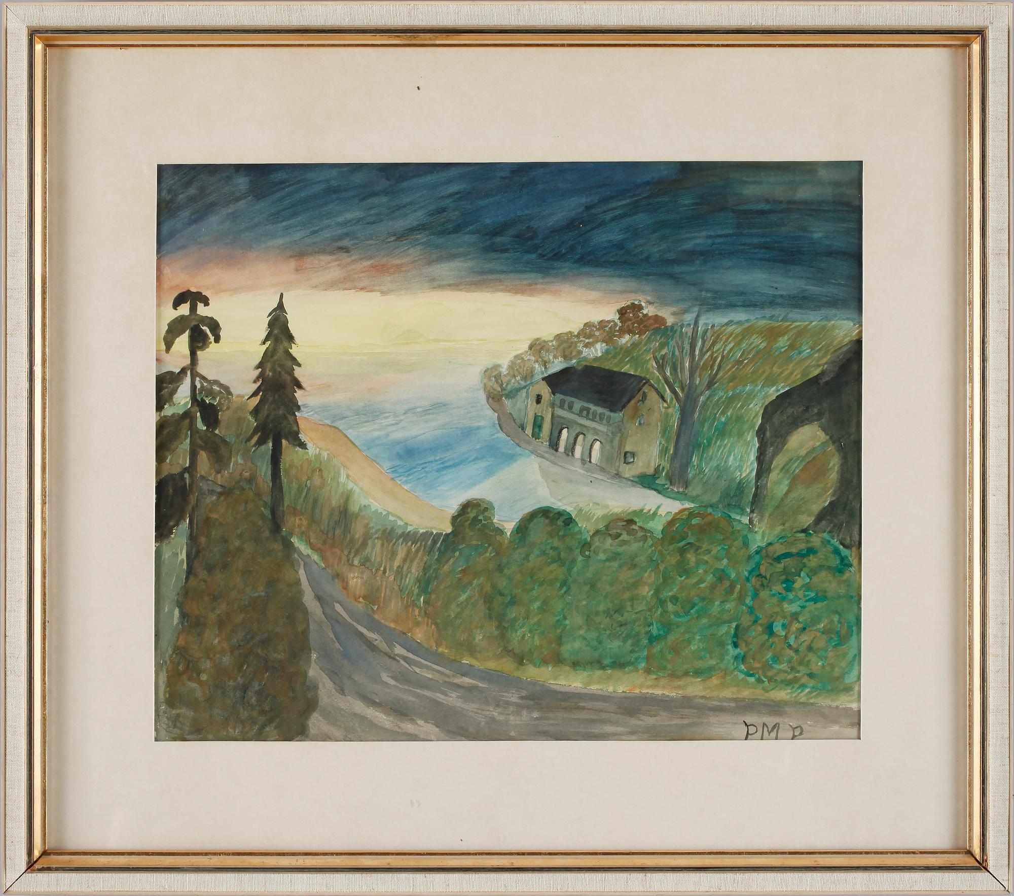 PRIMUS MORTIMER PETTERSSON, akvarell, monogramsign.