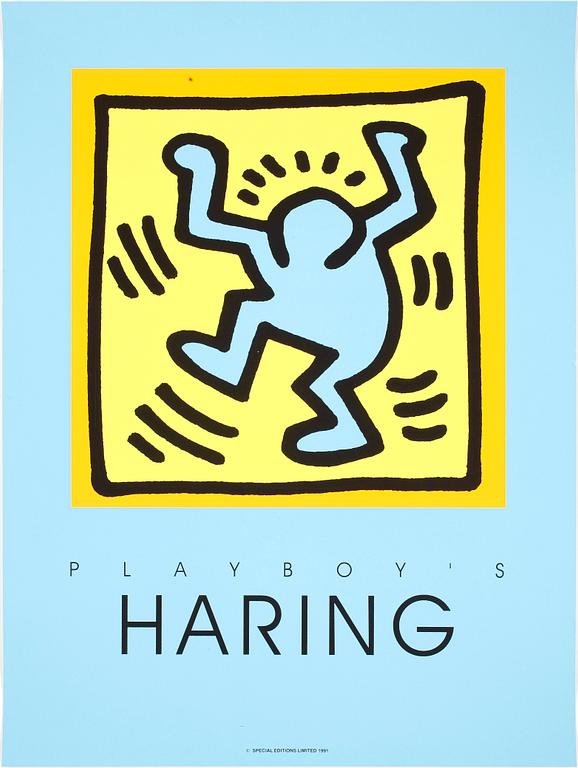 KEITH HARING (Efter), färgserigrafi, utgiven av Special Editions Limited för Playboy, 1991.