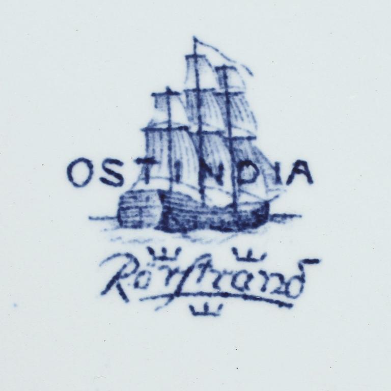 SERVISDELAR, 125 st, flintgods, "Ostindia", Rörstrand, 1900-tal.