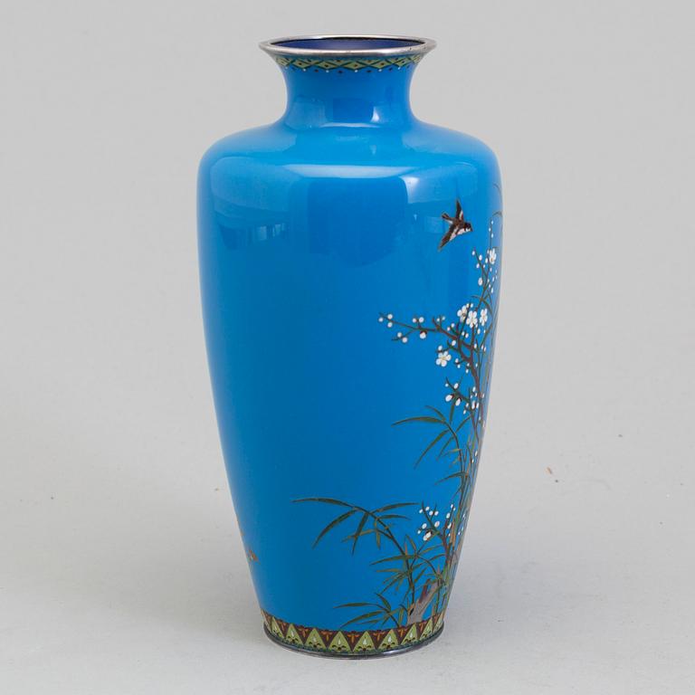 A cloisonne and silver vase, China, 20th century.