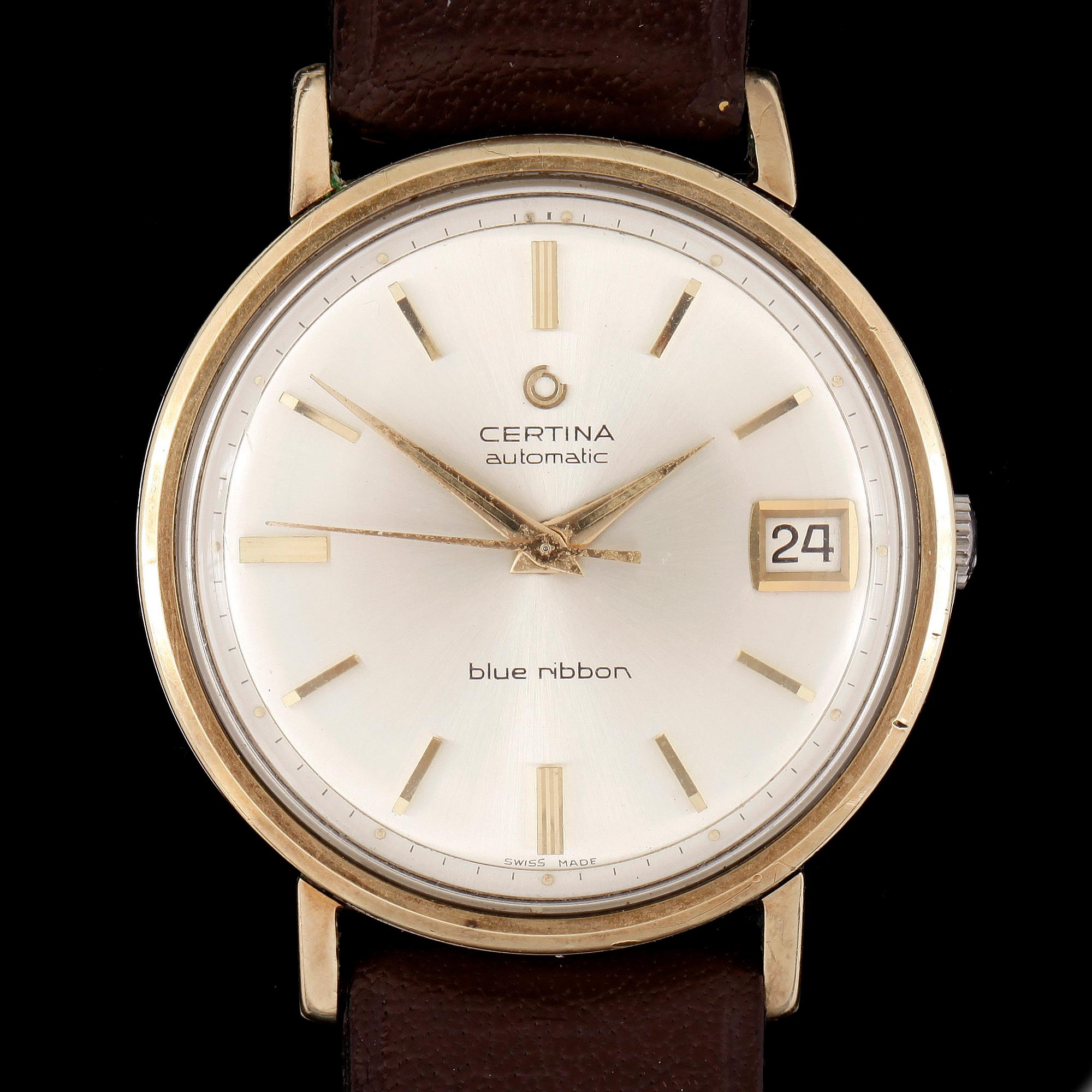 ARMBANDSUR, herr, Certina, Blue Ribbon, Automatic, guld och stål, 1960-tal.