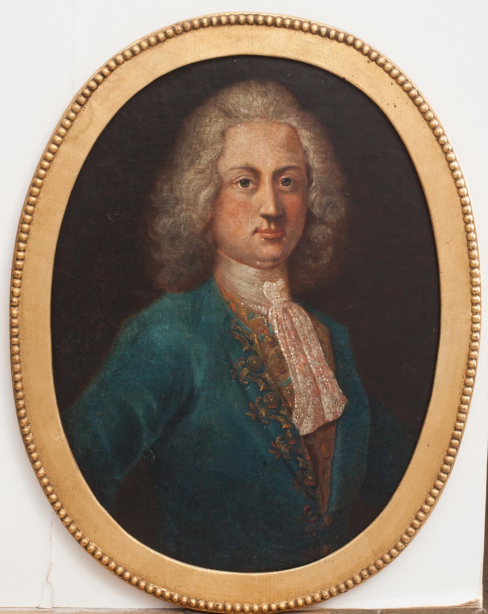 OKÄND KONSTNÄR, olja på uppfodrad duk, ett par, ovala. 1700-tal.