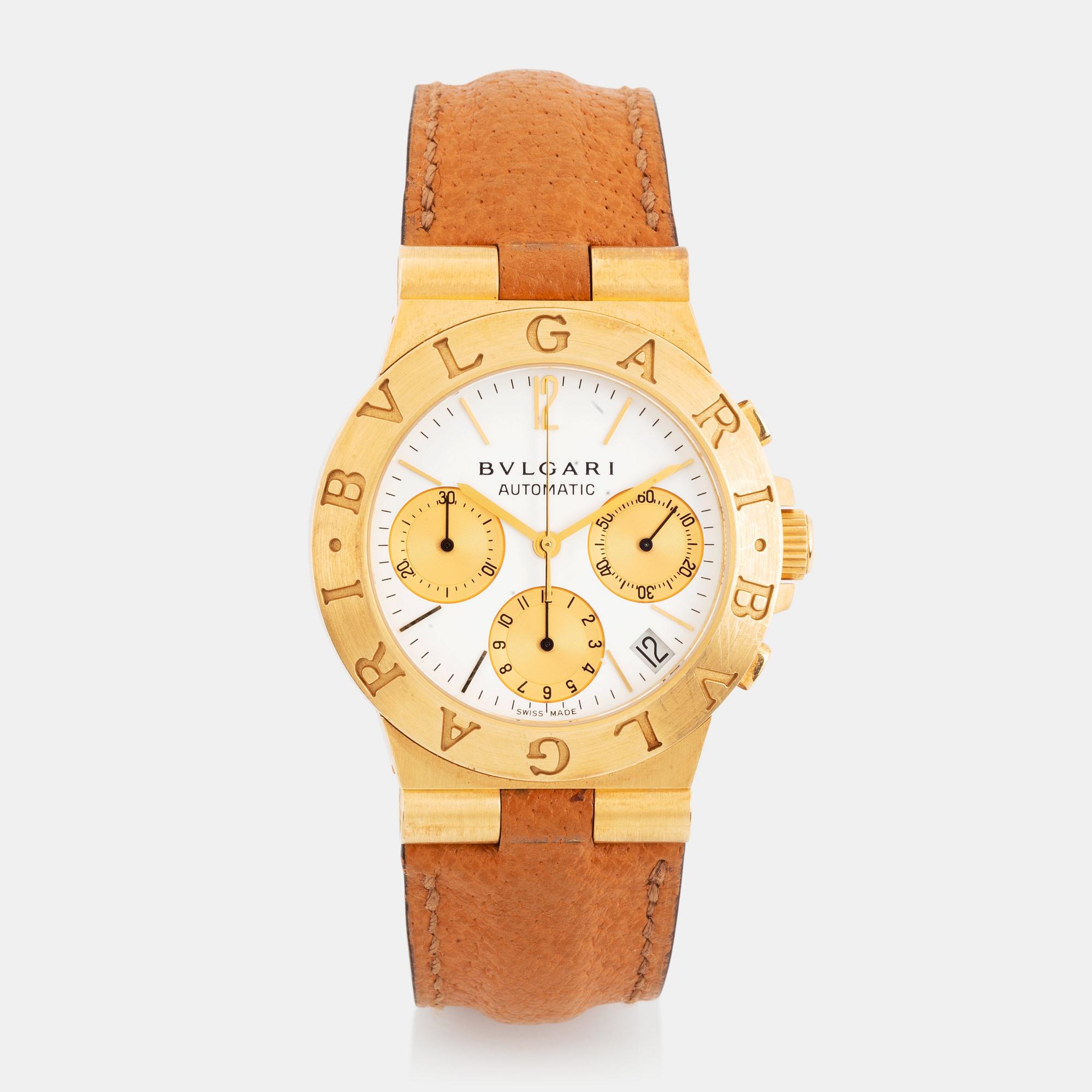 Bulgari, Diagono, chronograph, wristwatch, 35 mm.