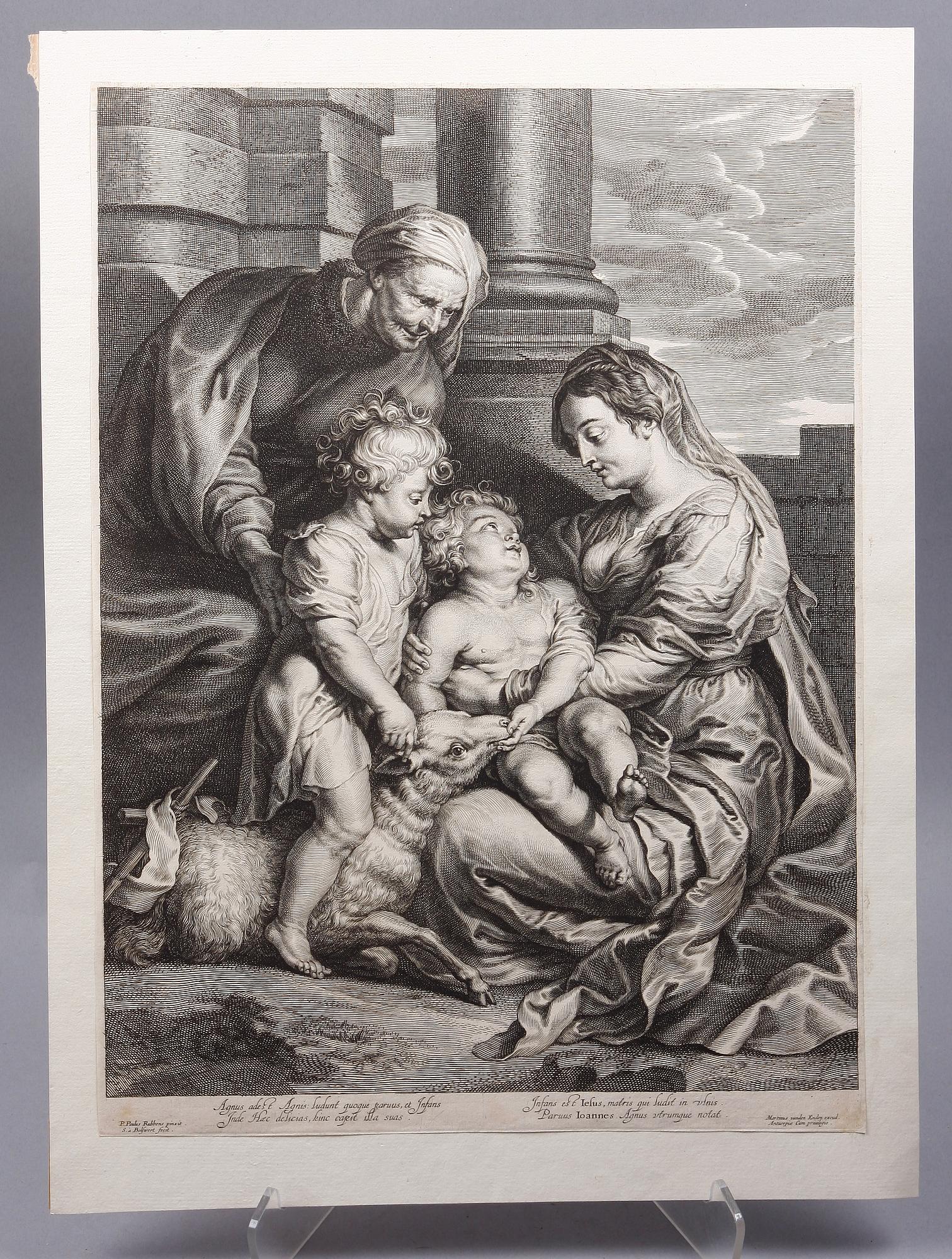 SHELTE ADAMS BOLSWERT, kopparstick, efter P. P. Rubens.