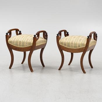 A pair of Karl-Johan stool, Sweden, first half of the 19th century.