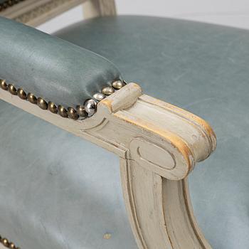 A Late Gustavian style armchair, second half of the 20th century.