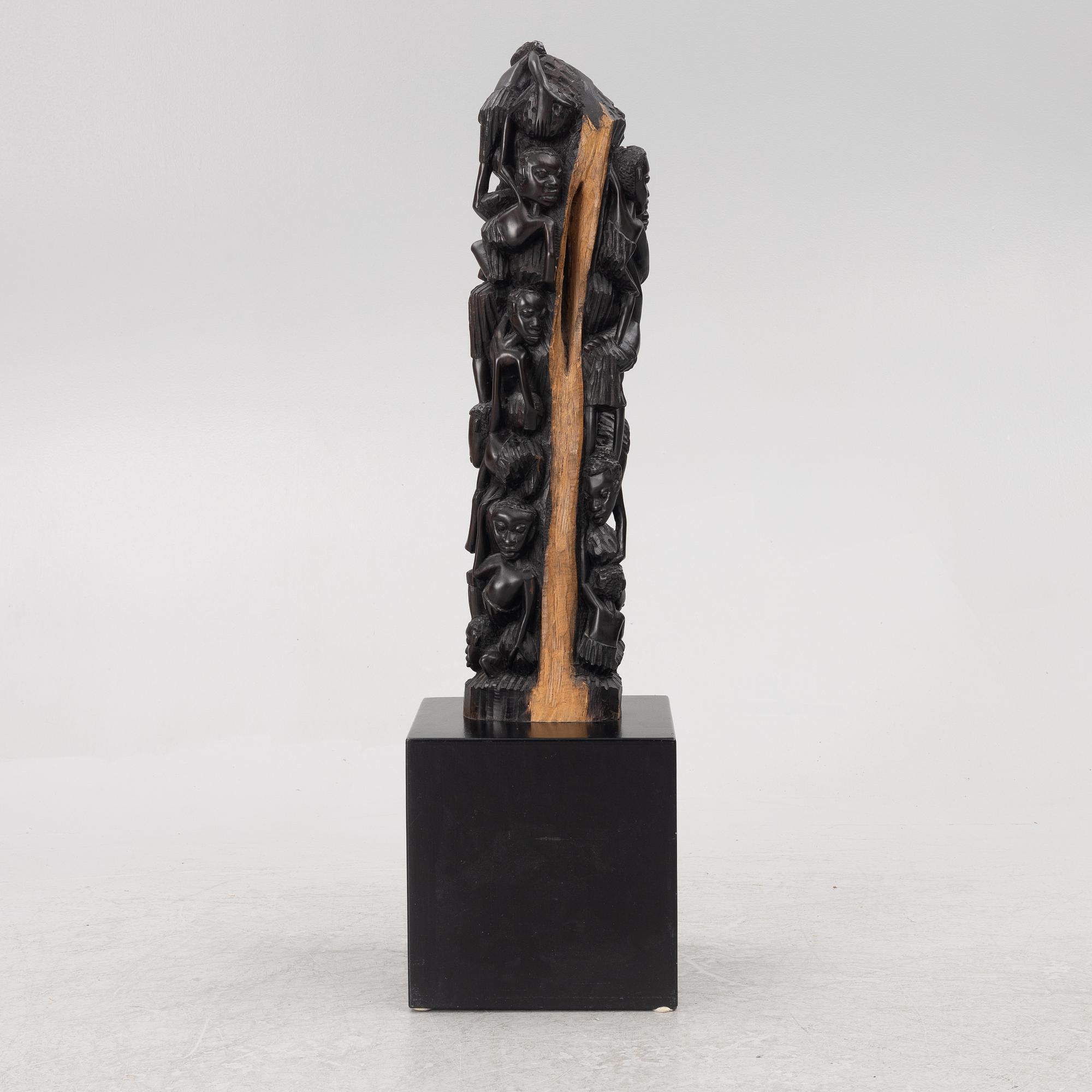 An 'Ujamaa' sculpture, Makonde family tree, mid-20th century.