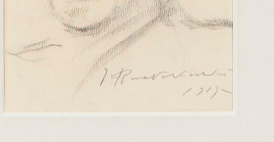 JALMARI RUOKOKOSKI, kolteckning, signerad och daterad 1915.