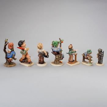FIGURER, 7 st, porslin, Hummel, Goebel, 1900-talets andra hälft.