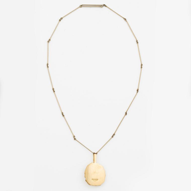 Juhani Linnovaara, necklace 18K gold and brilliant-cut diamond. Lapponia 1977.