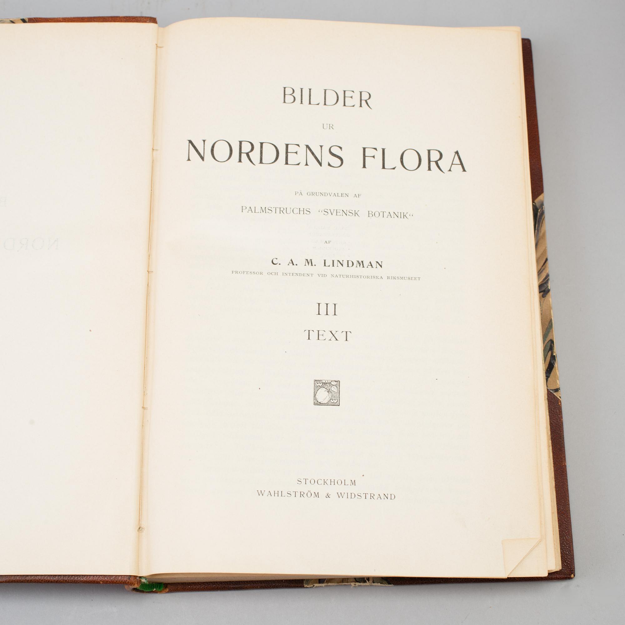 A set of three books, "Bilder ur Nordens Flora", CAM Lindman.