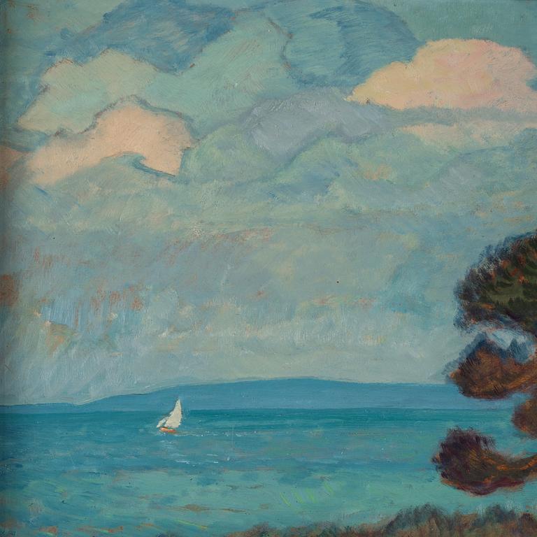 Acke Åslund, oil on panel, signed and dated Karlsborg June 1933.