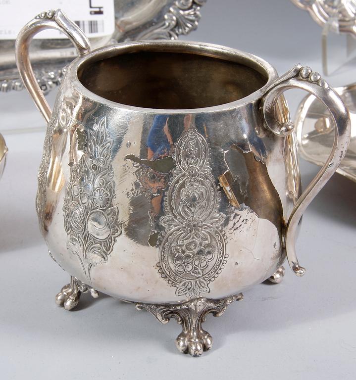 PARTI NYSILVER, 9 delar, 1800-1900-tal.