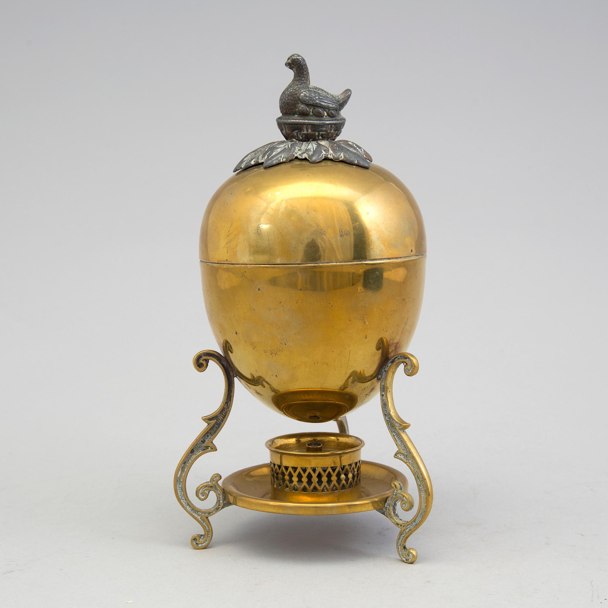 ÄGGKOKARE, mässing, 1800-tal.