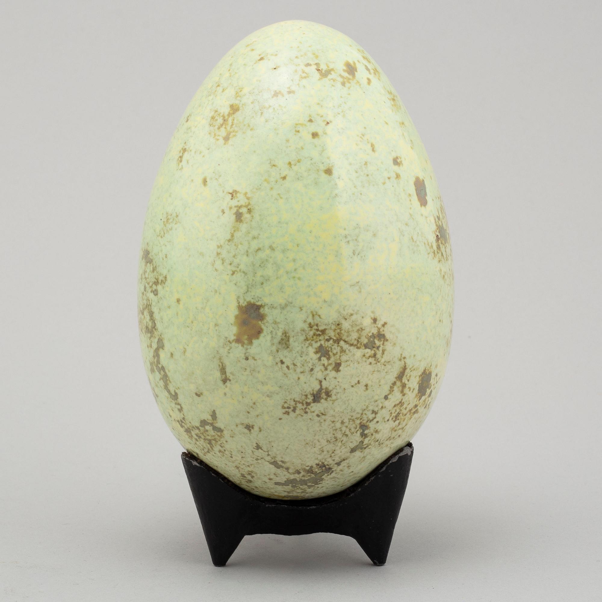 HANS HEDBERG, a ceramic egg, Biot, France, signed.