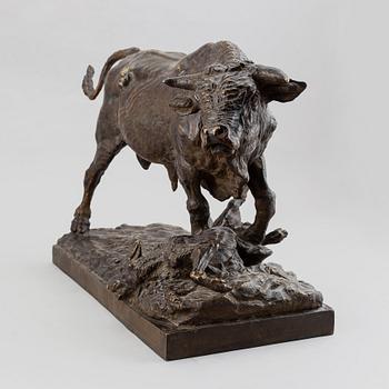 Antoine-Pierre Aubert, efter. Signerad. Otydl gjutarstämpel. Bronze. Höjd 37 cm. Längd 66 cm.