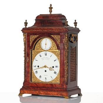 An English presumably 18th century bracket clock. Dial marked "Francis Perigal, Royal Exchange London".