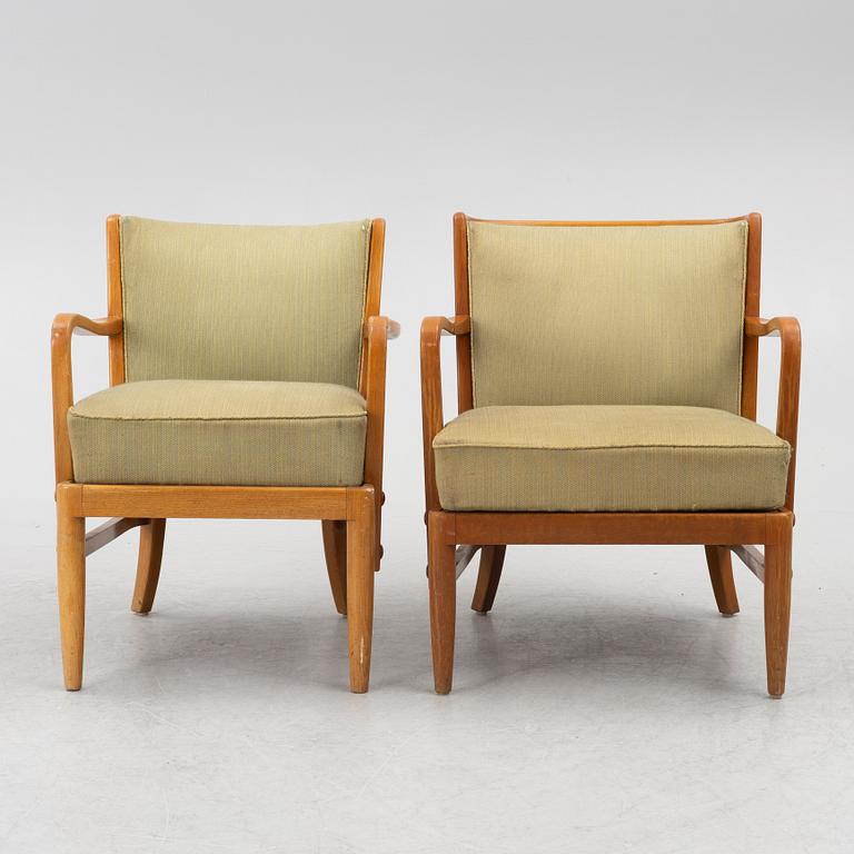 Otto Schulz, a pair of armchairs, Boet, Gothenburg, 1930's/40's.