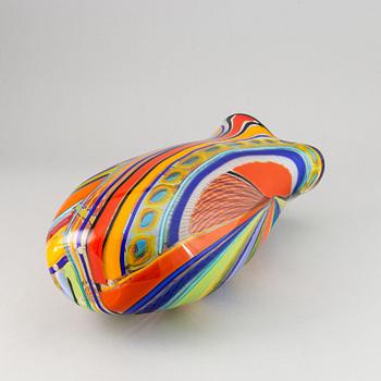 Schiavon, a multi coloured glass vase, "Arlecchino", Murano, Italy 2015, 1/1.