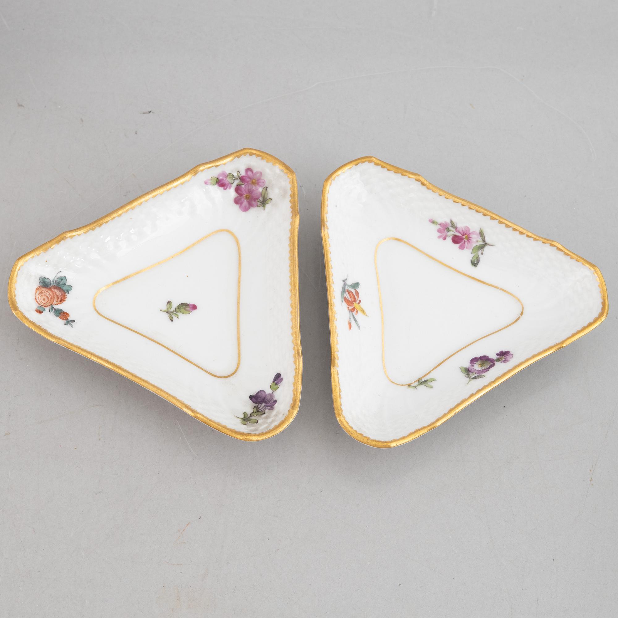 A set of six porcelain custard cups with saucers, Royal Copenhagen, Denmark 1870-1890.