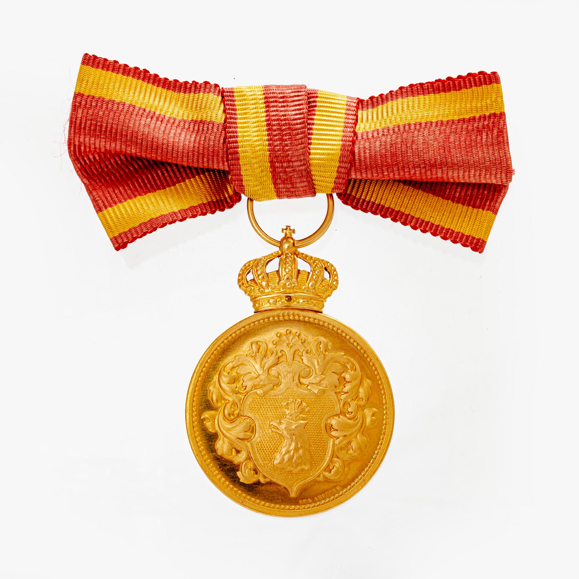 Medalj, guld 23 & 18 K, "Af Christianstad Läns Hushållningssälskap", 1964.