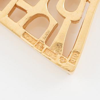 Necklace, pendant, Robbert, 18K gold. Accompanying chain 18K gold. Sweden, 1990.