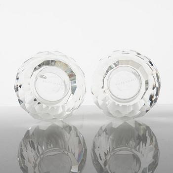 Ralph Lauren, a pair of glass candle holders, 21st century.