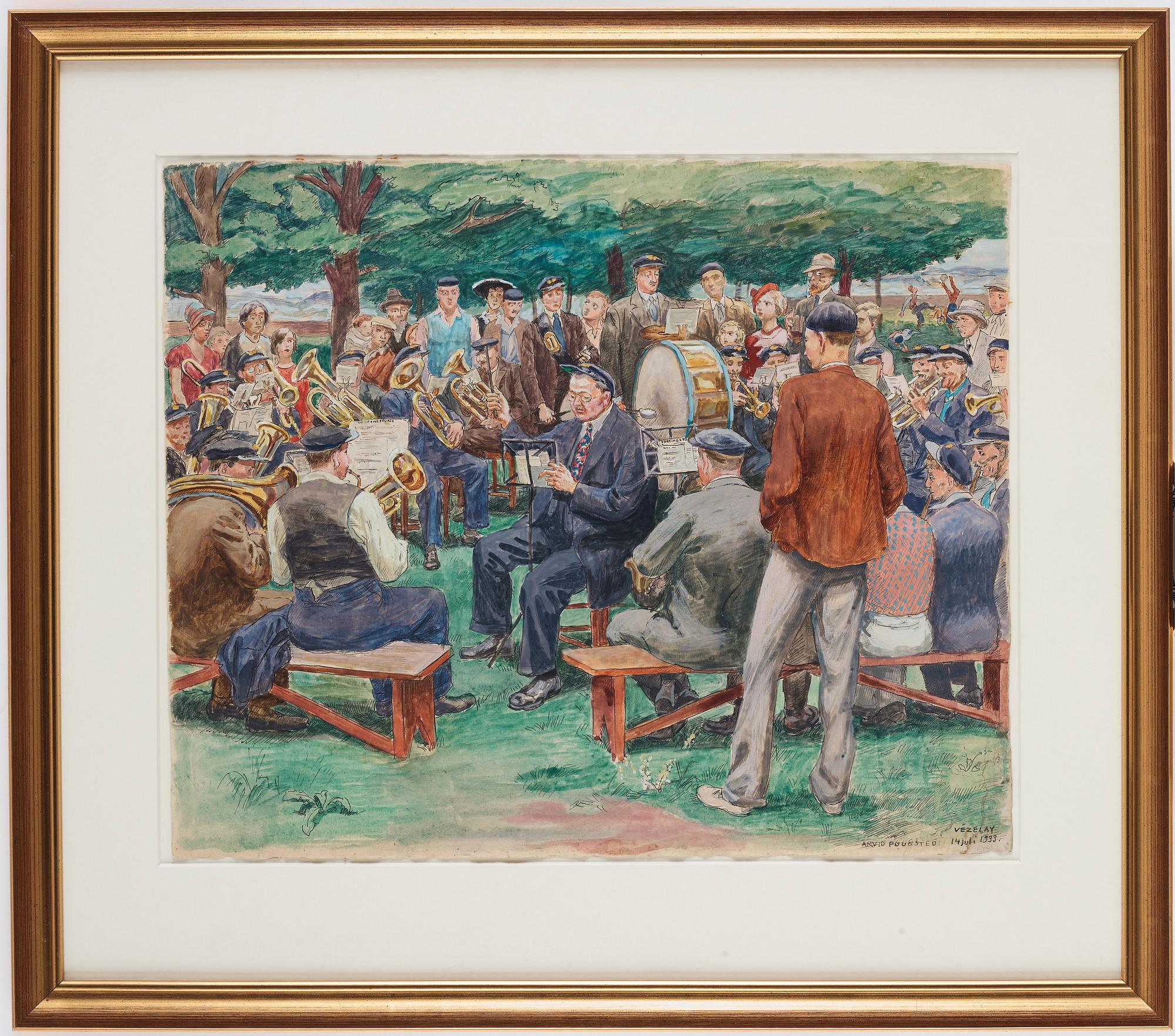 Arvid Fougstedt, "14 juli-firande, Vézelay 1933".