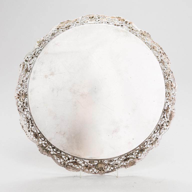 A silver tray, Germany, mid-20th century.