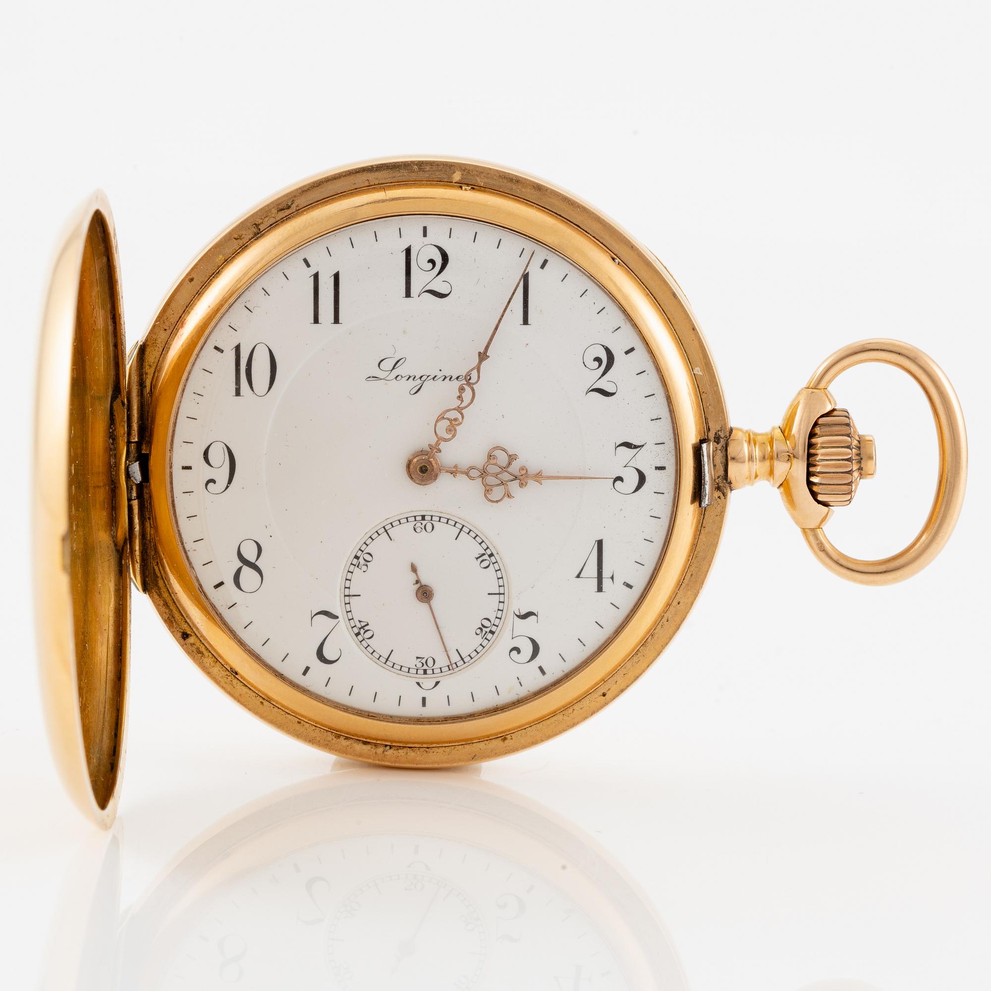 Longines, pocket watch, hunter, 52 mm.