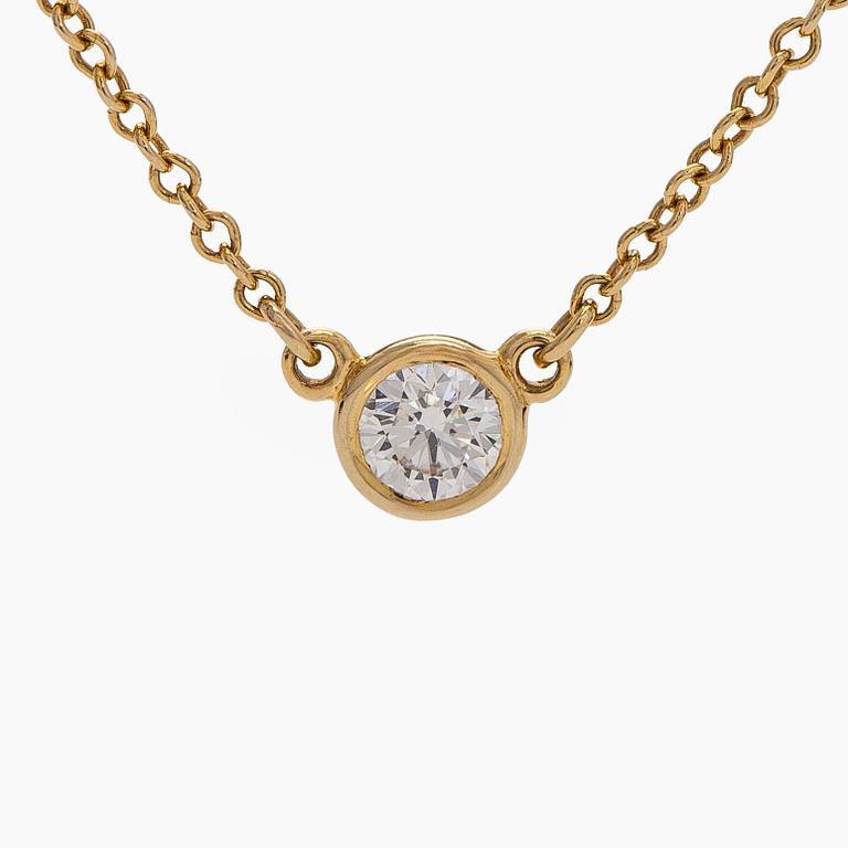 Tiffany & Co, Elsa Peretti, an 18K gold 'Diamonds by the Yard' necklace with a brilliant-cut diamond.