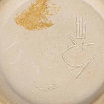 Stig Lindberg, a lidded stoneware bowl and a vase, Gustavsberg Studio 1963 and 1965.